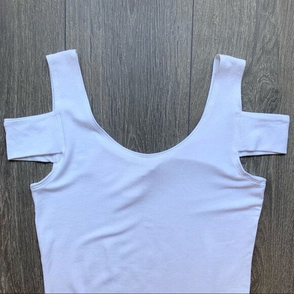 Revolve LNA Teresitas Crop Top Cut Out Cold Shoulder Boat neck White Small - Picture 7 of 13